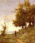 Femme Paintings - Femme Sur Un Chemin by Paul Desire Trouillebert